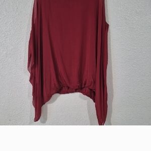 Made In ITALY Flowy Red Sleeveless Top